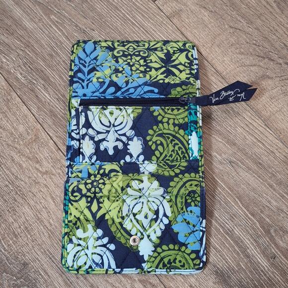 Vera Bradley blue green paisley tri-fold small wallet - Picture 3 of 5